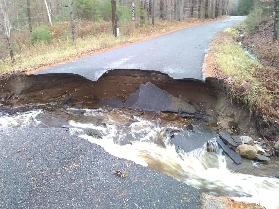 Schroon Lake area road damage